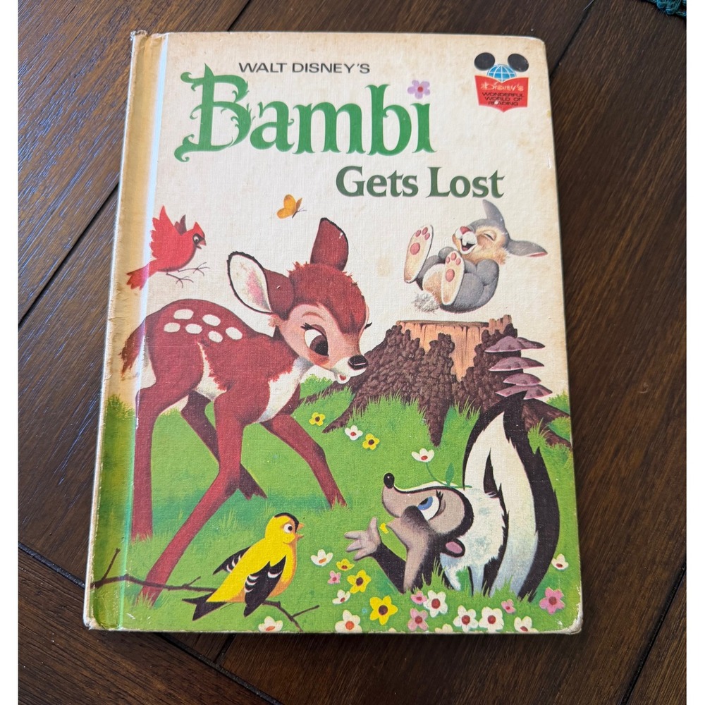 Walt Disney Bambi Gets Lost Hardcover Book Wonderful World of Reading Vintage